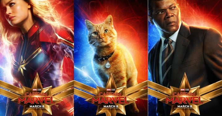 貓咪也變身漫威英雄了！？眾所期待的『驚奇隊長』最新角色海報釋出，驚見帥萌『大橘貓』化身電影主角～