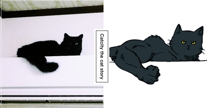 日本冷氣機上的神力黑喵，超強臂肌大爆發！網噴笑：哥的肌肉好壯啊ＸＤ