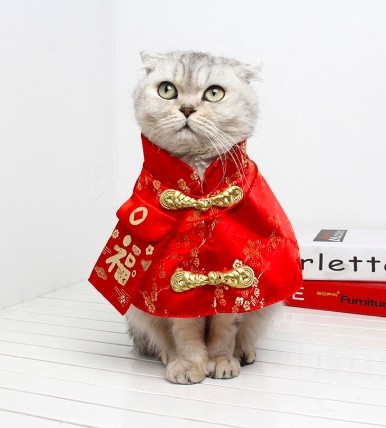 貓咪新年小披風唐裝