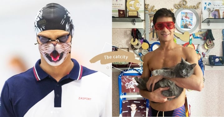 俄國奪金泳將「想戴貓口罩」領獎遭拒，私下竟是超級貓奴　網笑：超反差欸！