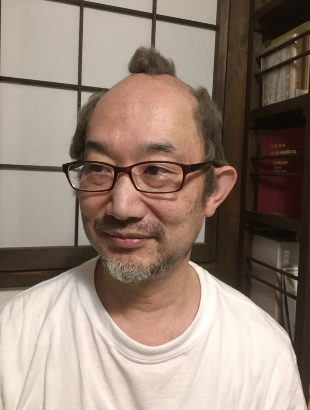 幫貓梳毛,日本推特,光頭大叔把貓毛做成假髮