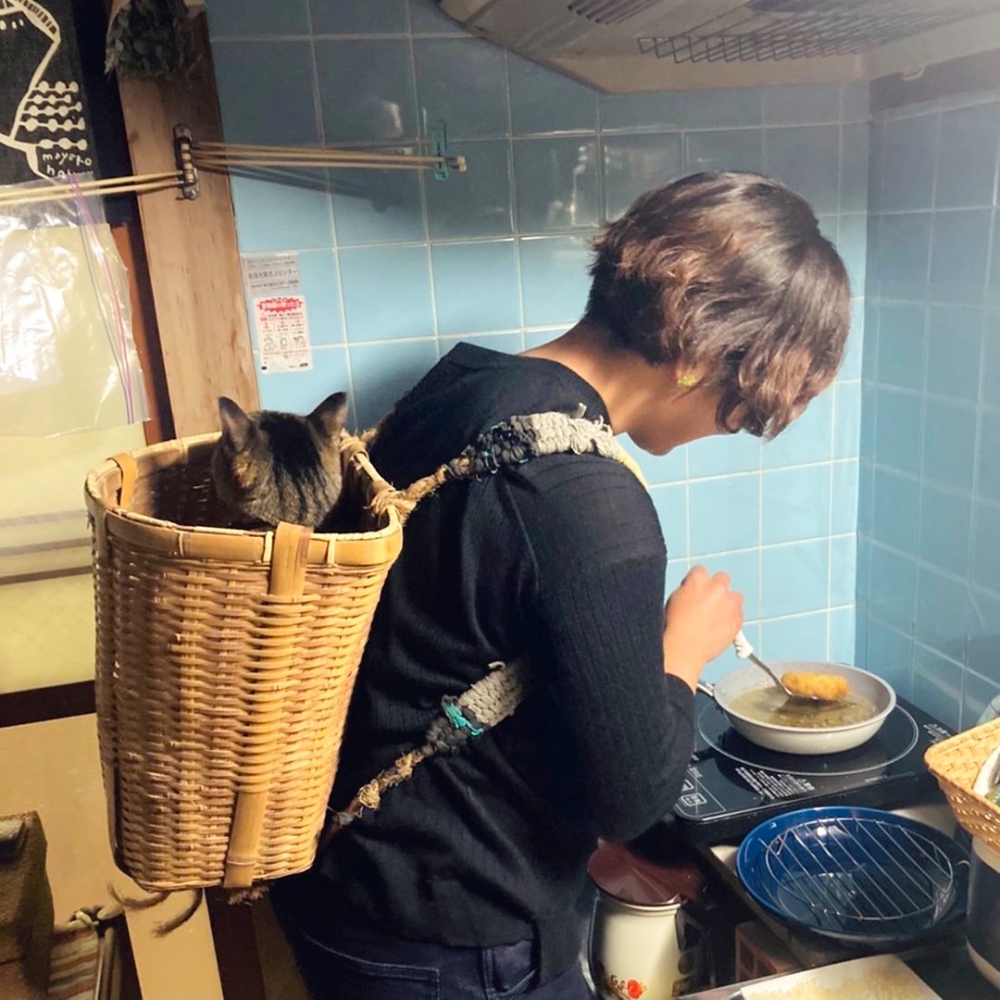 喵：「黏住麻麻～～窩黏」