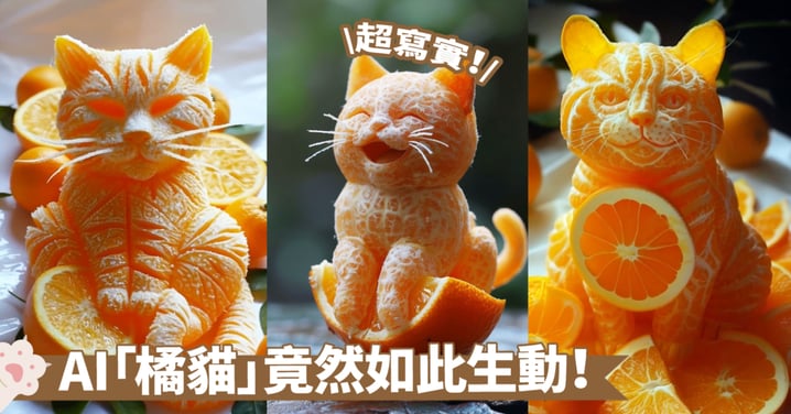正宗「橘貓」閃亮登場！AI與橘子的完美結合，超真實貓咪被復刻出來啦～