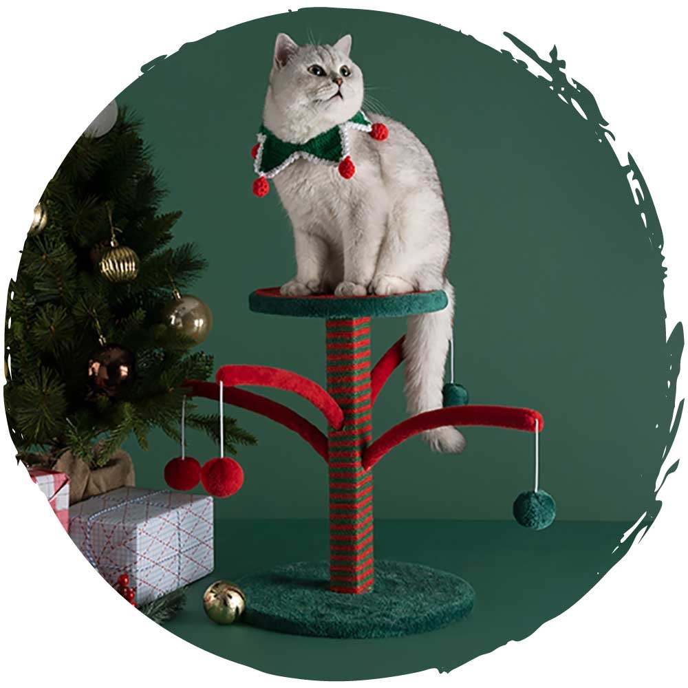 zeze聖誕吊球抓柱貓抓板劍麻貓抓柱耐磨貓跳台 HK$300