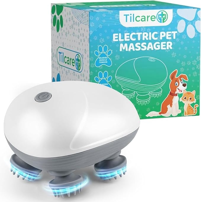 很多毛孩都很享受被按摩器按頭呢!