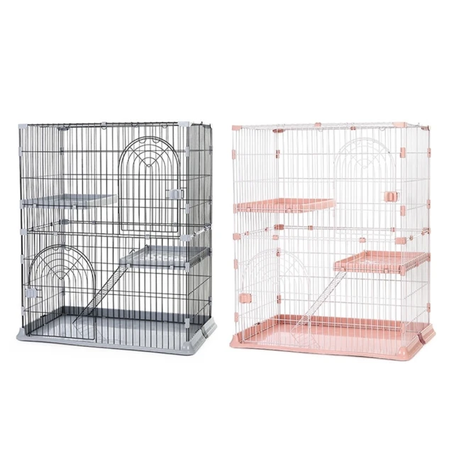 這款馬卡龍色系的三層貓籠來自寵物夢工廠，設計主打輕巧、親和且具居家美感，深受女性飼主與租屋族喜愛。