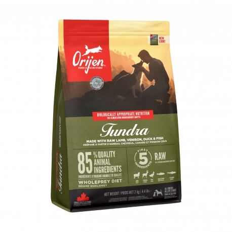 Orijen不含穀類、馬鈴薯等高醣填充物，取而代之的是少量水果、蔬菜和藥草，以提供纖維和植物營養素。