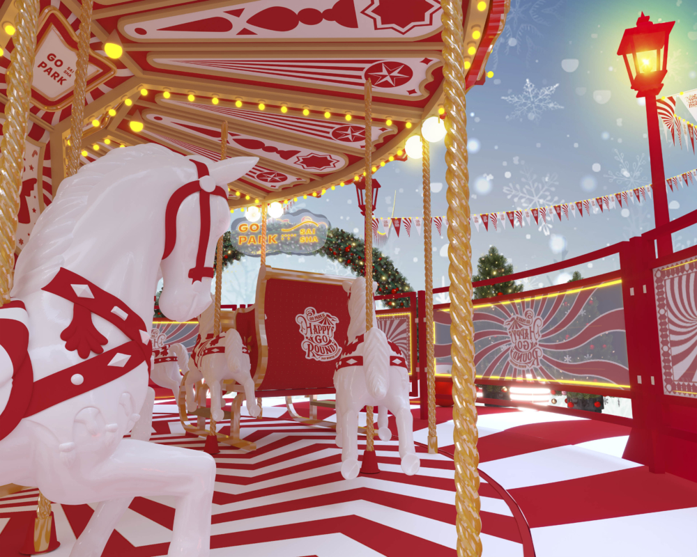 全港首個戶外 5.9 米闊「炫夢旋轉木馬」