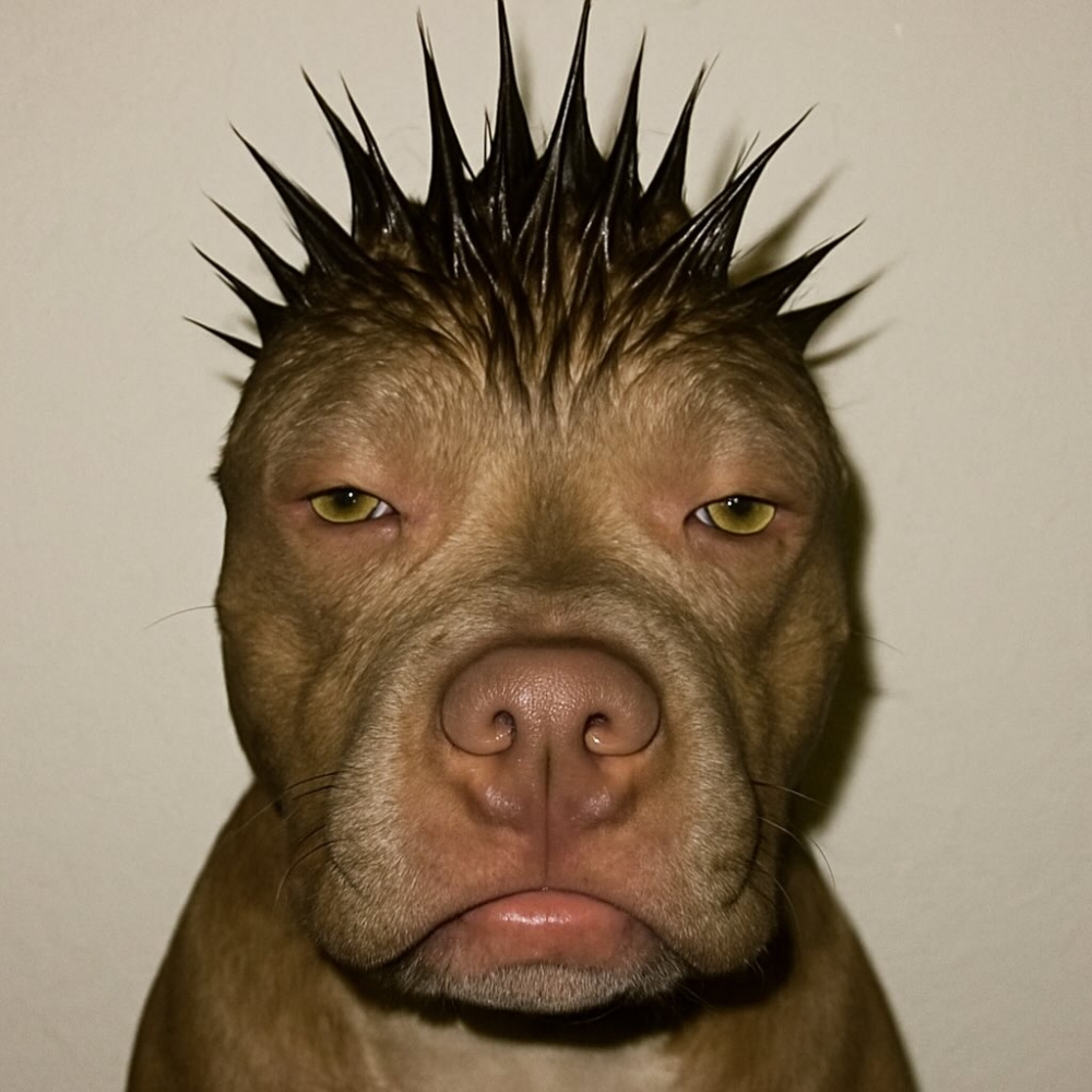 髮型是莫西幹造型喔！