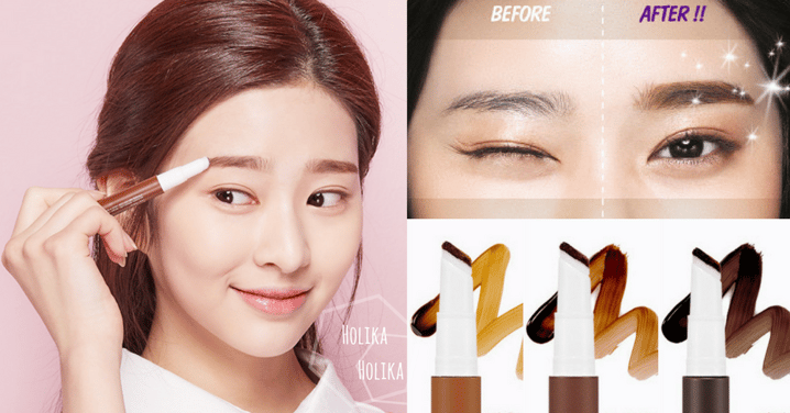最方便既畫眉救星出現！韓國美妝品牌新推出「氣墊眉筆」，斜角設計輕鬆勾畫眉型～
