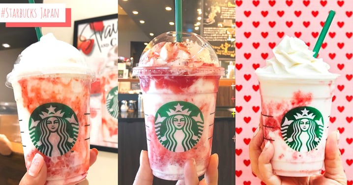 可唔可以依家去日本？日本星巴克推出草莓牛奶星冰樂，「粉紅雲石」色絕對讓少女心爆發！