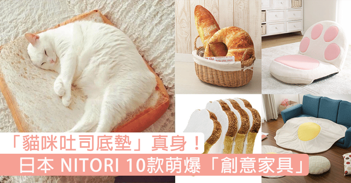 當紅「貓咪吐司底墊」真身！日本 NITORI 10款超可愛「創意家具」，絕對會讓家裡萌值破錶！