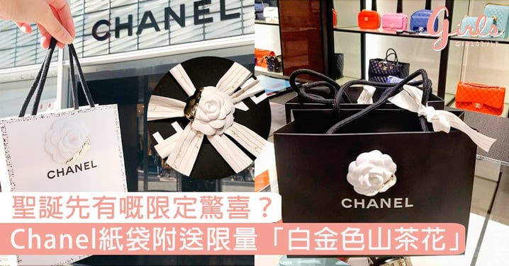 聖誕限定驚喜！Chanel隨禮盒紙袋附送限量版「白金色山茶花」，朵朵獨一無二極具收藏價值！