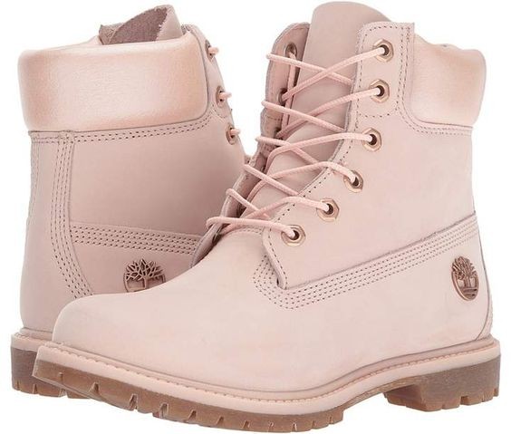 white and rose gold timberlands