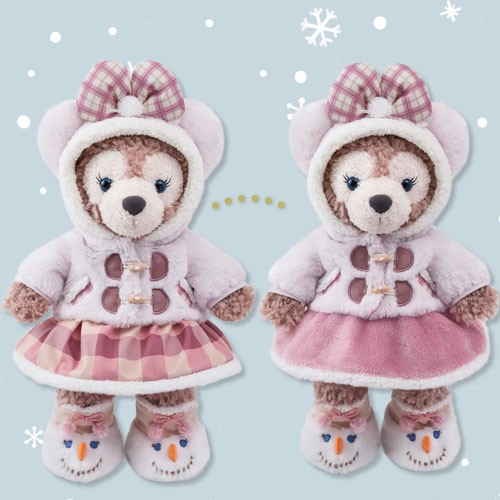 ShellieMay款就是淡粉紅色的毛毛褸,蝴蝶結和裙是粉紅色格紋圖案