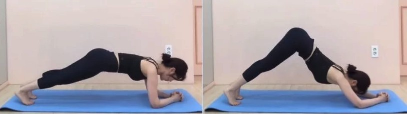 休息後就腹部核心用力，慢慢將臀部抬起到高點