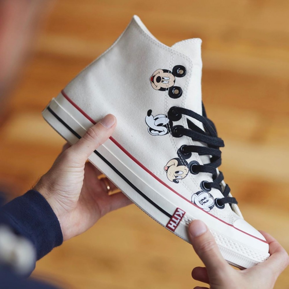米奇聯名白色帆布鞋