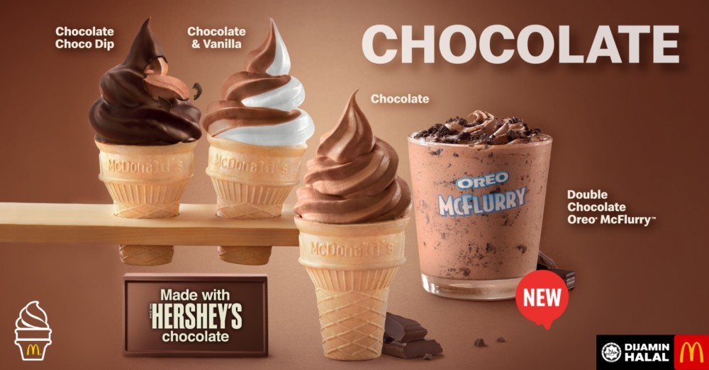 同期推出的還有追加 Hershey’s雪糕系列，曾推出過的的Hershey’s Sundae重新回歸之餘，還增添了一個新成員「Double Chocolate Oreo McFlurry」！