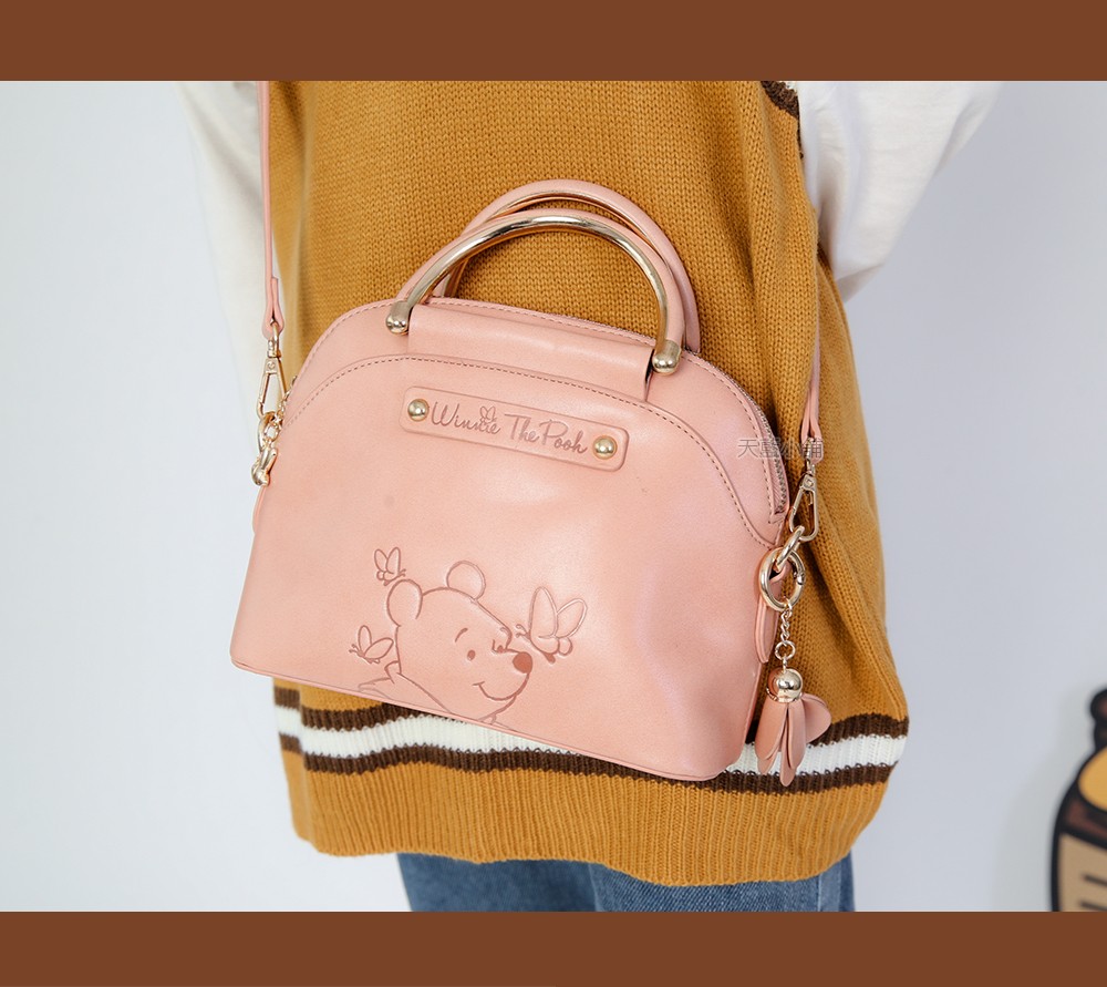 小熊維尼款金邊手提/斜背包中包