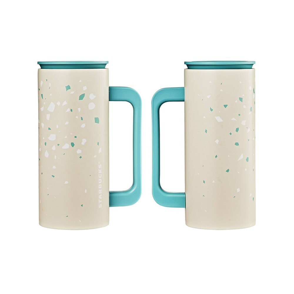 這個有杯柄款式的方便使用，即使盛裝熱水也不怕燙手！