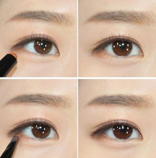 "所以建議用較深色調的大地色眼影收窄眼型，相反給如果帶上遠視眼鏡的話，眼妝可用明亮色系的眼影，讓雙眼有放大效果！</p