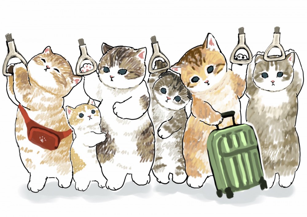貓貓逼地鐵插畫