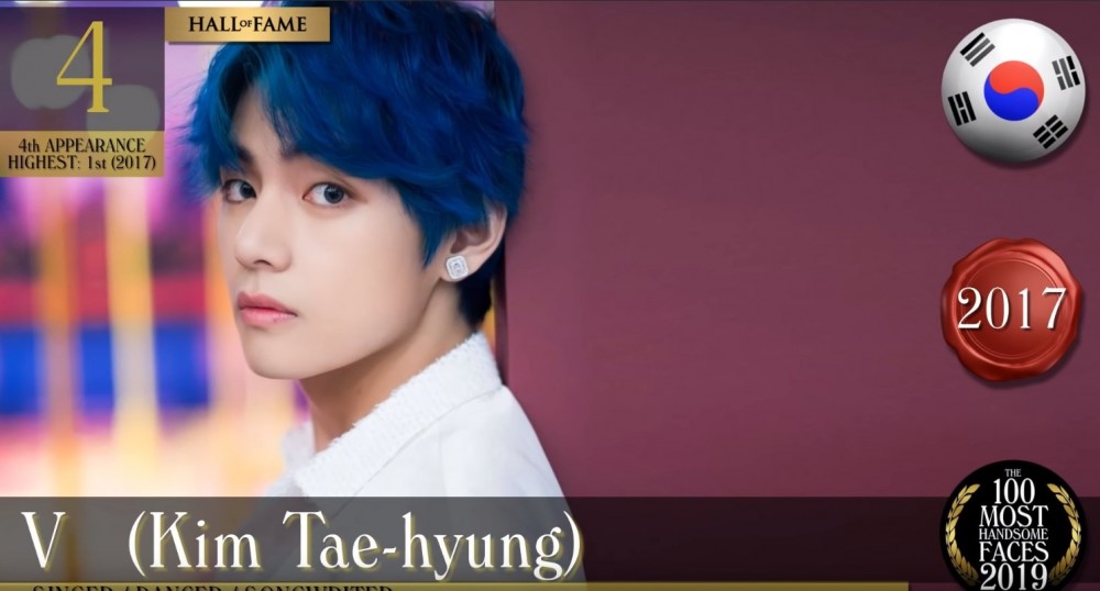 第4名:韓國歌手 V KIM TAE-HYUNG
