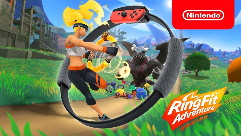 日本 Nintendo Switch 的新遊戲《健身環大冒險》(Ring Fit Adventure)玩法