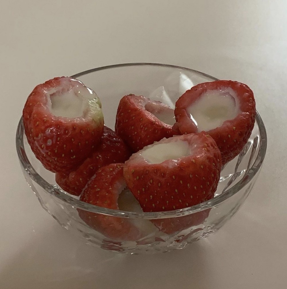 韓國大熱的士多啤梨煉奶凍