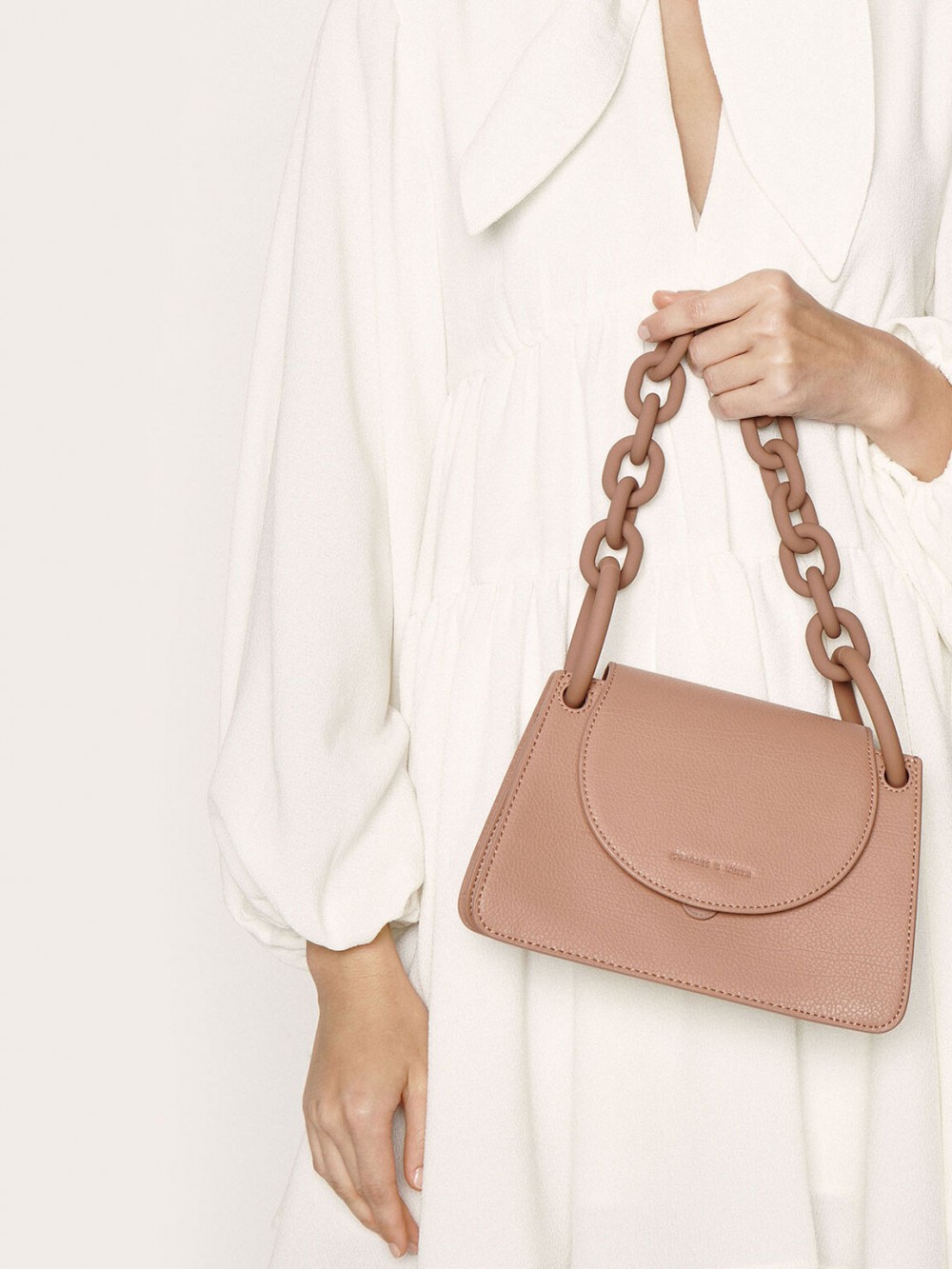 Charles&Keith 奶茶手袋