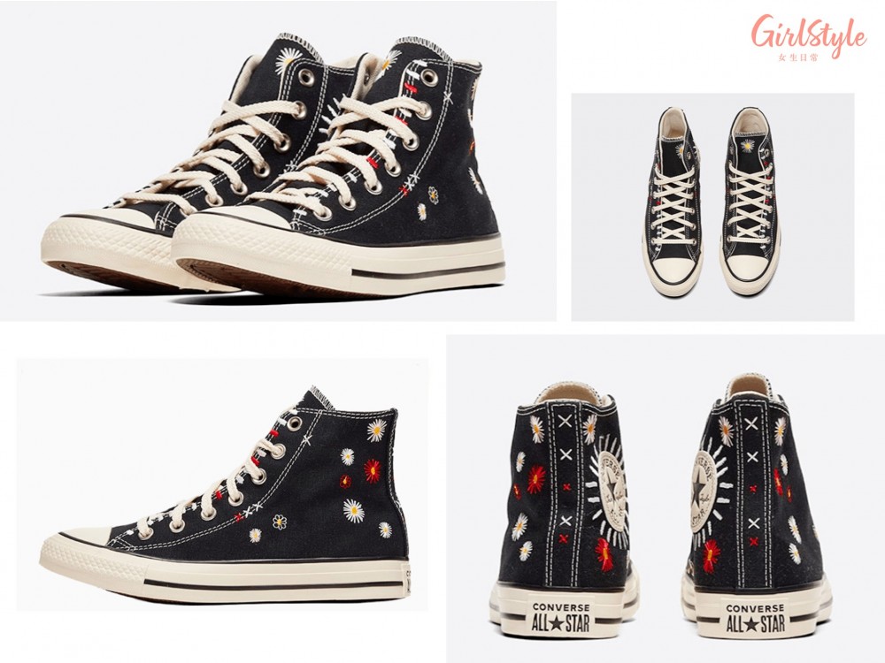 Converse 全新「Self-Expression」系列的小花刺繡限定版鞋款