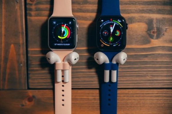 設計的意念就是讓大家可以把AirPods直接收納在Apple Watch的錶帶上,顧名思義就是把Apple Watch與 AirPods二合為一
