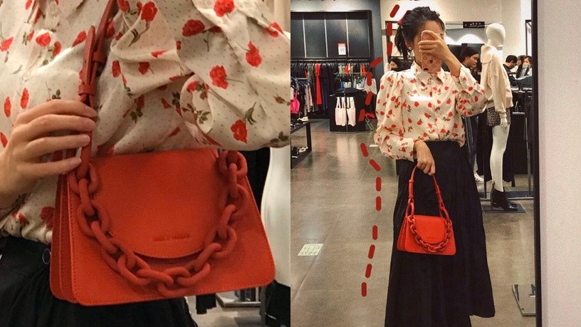 Charles&Keith 奶茶手袋