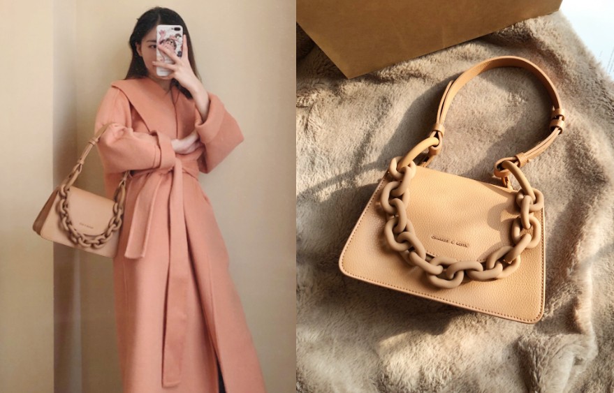 Charles&Keith 奶茶手袋