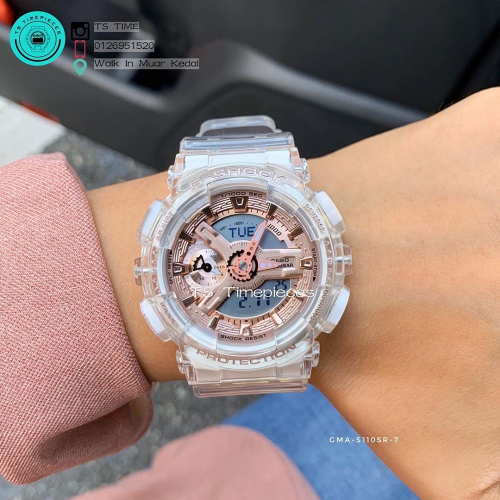這款GMA-S110SR手錶是採用每位女生都會心動的玫瑰金屬質感錶盤設計,如此奢華的錶面還為你提升整體格調!