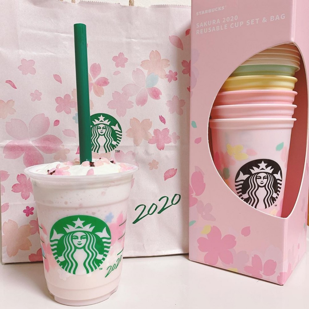 它就是來自日本Starbucks REUSE and RESPECT 系列的環保櫻花杯！