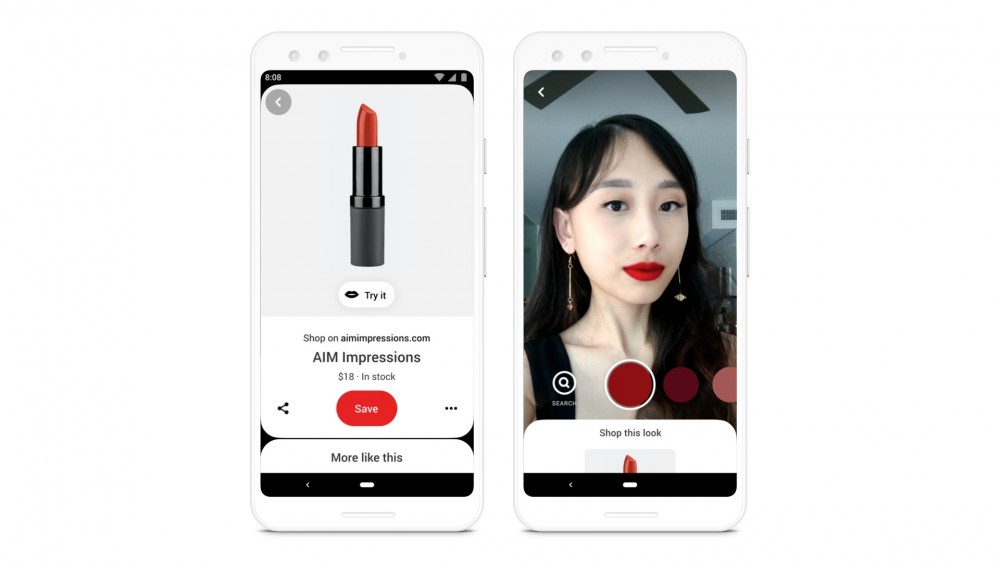 Pinterest全新「Try on」AR唇膏試色濾鏡