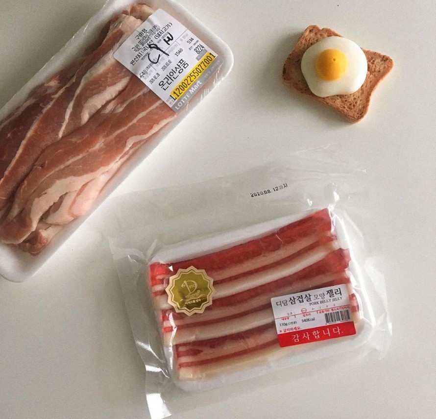 韓國便利店GS25推出超逼真造型「五花肉軟糖」