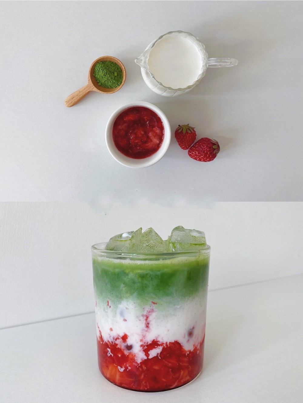 草莓抹茶拿鐵️