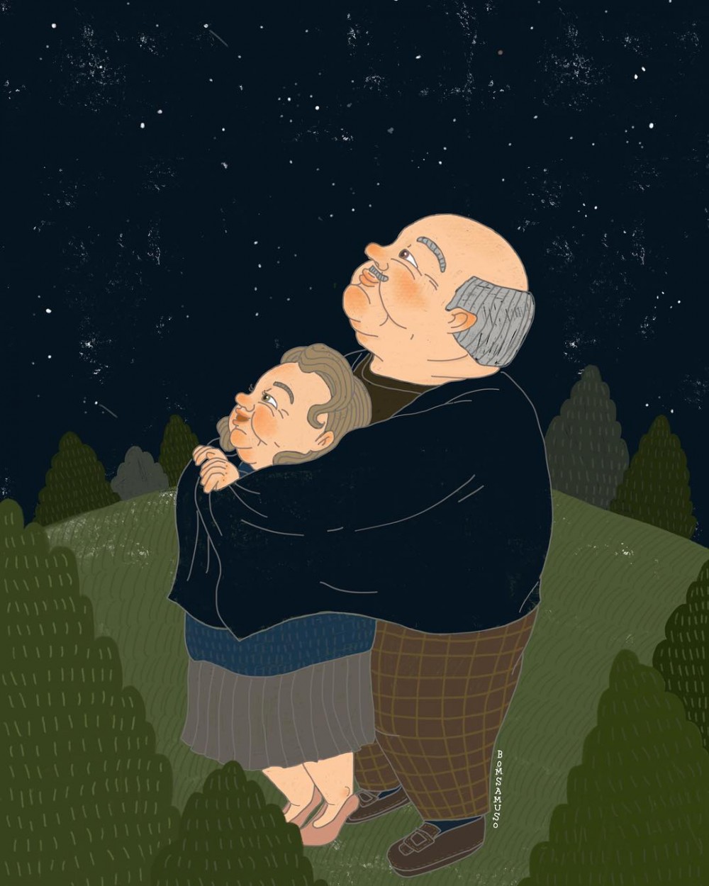 【愛情語錄】插畫師描繪「老夫老妻最長情的告白」,幸福就是陪你一起變老!