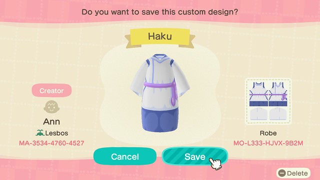 【動物森友服飾QR CODE下載】千與千尋、龍貓作者ID!精選復仇者聯盟、Duffy、珍珠奶茶穿搭!