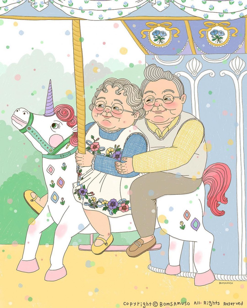 【愛情語錄】插畫師描繪「老夫老妻最長情的告白」,幸福就是陪你一起變老!