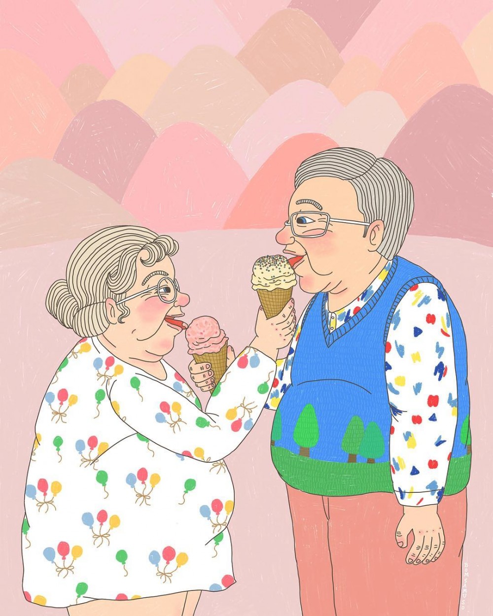 【愛情語錄】插畫師描繪「老夫老妻最長情的告白」,幸福就是陪你一起變老!