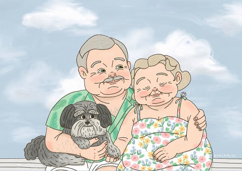 【愛情語錄】插畫師描繪「老夫老妻最長情的告白」,幸福就是陪你一起變老!