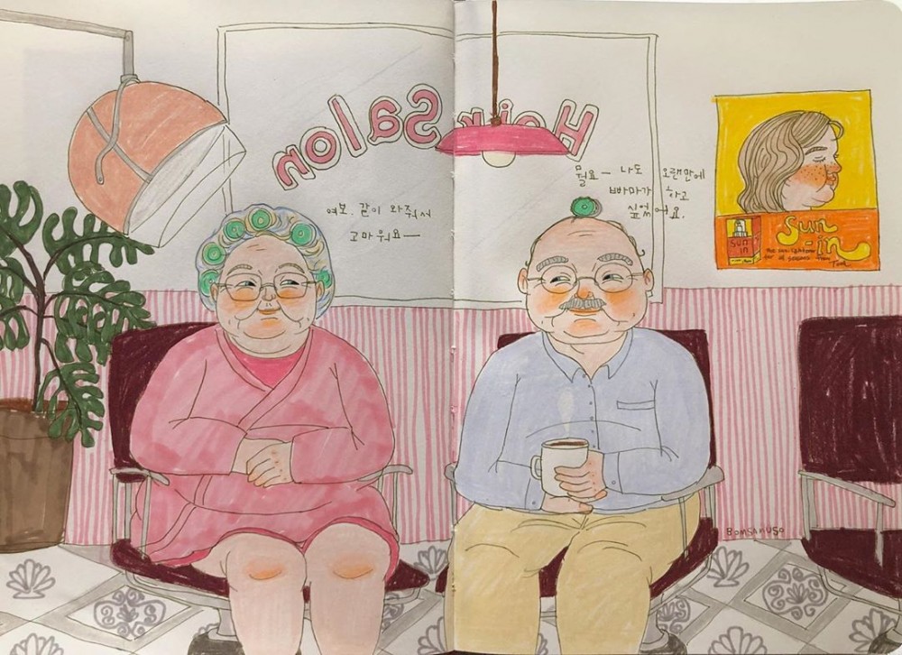 【愛情語錄】插畫師描繪「老夫老妻最長情的告白」,幸福就是陪你一起變老!