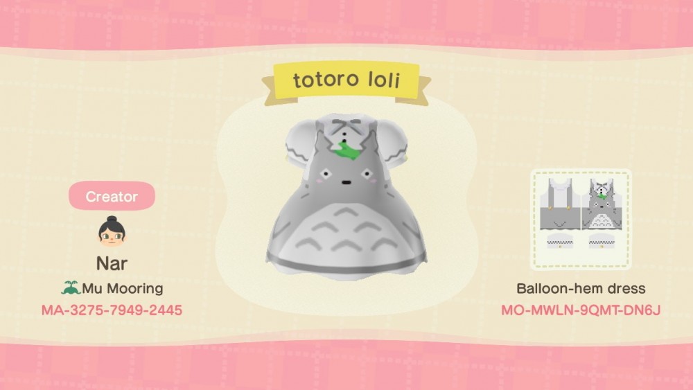 【動物森友服飾QR CODE下載】龍貓、千與千尋作者ID!