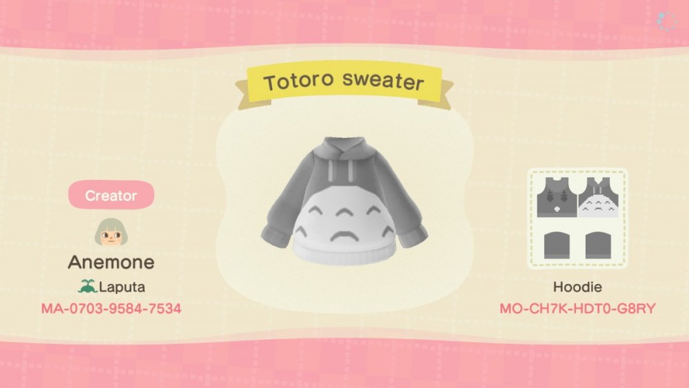 【動物森友服飾QR CODE下載】龍貓、千與千尋作者ID!