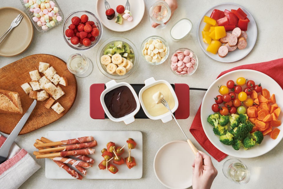 日本recolte迷你雙層煎烤盤 朱古力火鍋