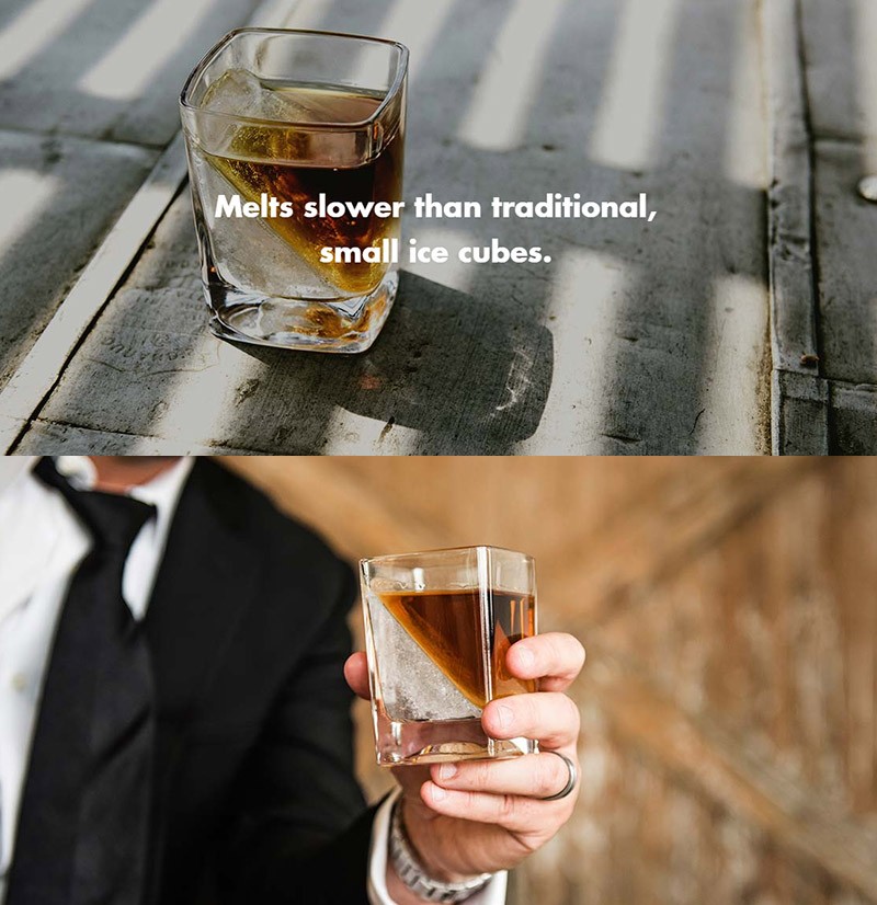 三角形冰塊酒杯Whiskey Wedge飲威士忌不會被融冰溝淡