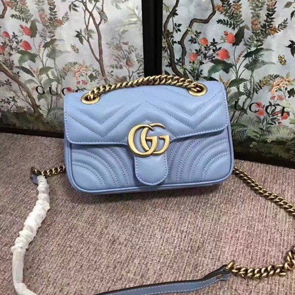 GUCCI 藍色 Marmont bag ight blue
